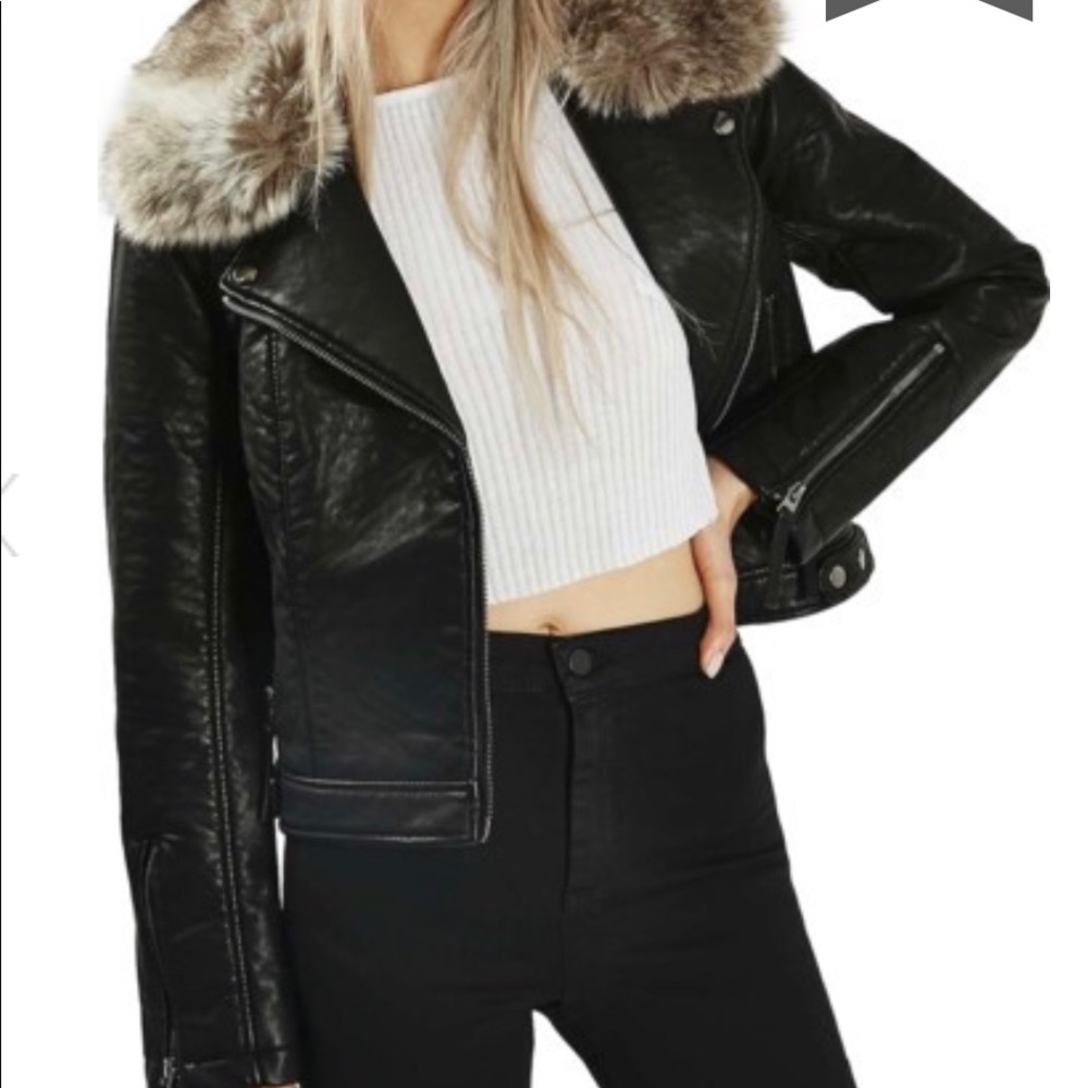 ✨TOPSHOP Moto Jacket size 2 Black ✨